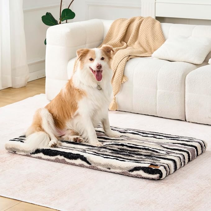 LIORCE Dog Crate Pad - Dog Bed Large Sized Dogs with Removable Washable Cover and Waterproof Lining - XL Memory Foam Pet Bed for Crate - Reversible Kennel Mat (Cool & Warm), 42-inch, Zebra - Image 7