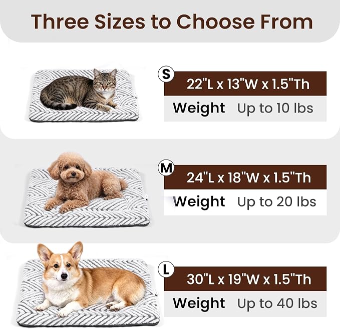 Mora Pets Washable Dog Crate Pad Soft Dog Kennel Bed Crate Mat for Small Medium Dogs, Puppies & Large Cats Flat Pet Bed with Anti-Slip Bottom for Cage & Carrier Sleeping Chevron Grey 30 x 19 - Image 7