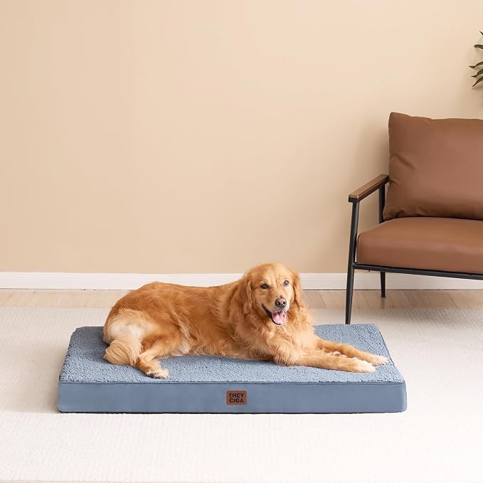 EHEYCIGA Orthopedic Dog Bed Extra Large with Removable Washable Cover, 41IN | Egg Crate Foam Support, Durable Oxford fabric, Non-Slip Bottom, Machine Washable, Soft Waterproof Plush Pet Bed Mat For Crate - Image 9
