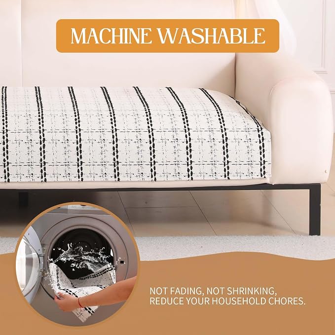 Waterproof Couch Cover for Dogs Washable,Chenille Pet Couch Covers for Sofa,Non-Slip Couch Covers for 3 Cushion Couch Sofa Pet Friendly (White, 36x74(1pc)) - Image 7