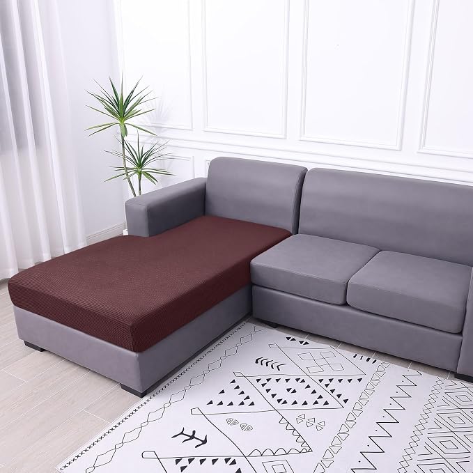 hyha Waterproof Sectional Couch Covers, Non Slip Sofa Cushion Covers | L Shape Sectional Fit, Stretch Jacquard Fabric, Elastic Bottom, Waterproof Protection (1 Piece for Chaise XL) - Image 7