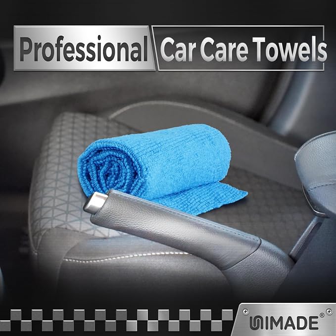 UNIMADE Microfiber Cleaning Cloth, 24 Pack Reusable Microfiber Towels | for Cars Lint Free Cleaning Shop Towel Rags for Home Kitchen Automotive Bar Mechanic Restaurant Garage, 11"x 12", Blue - Image 8