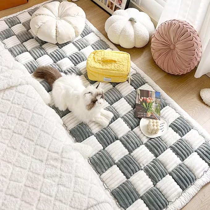 LiveGo Couch Cover for Dogs Washable, Sofa Cover Protector, Couch Covers for 3 Cushion Couch Sofa Pet Friendly, Soft, Non Slip (Cream Blue, 45x45 cm/17.7x17.7 in) - Image 9