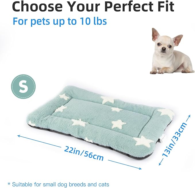 Mora Pets Cat Bed for Indoor Cats Washable Dog Crate Pad Cute Star Dog Bed Mat for Small Dogs Pet Kennel Pad for Cage Soft Flat Puppy Kitten Cushion for Sleeping Anti-Slip Blue 22 x 13 - Image 6