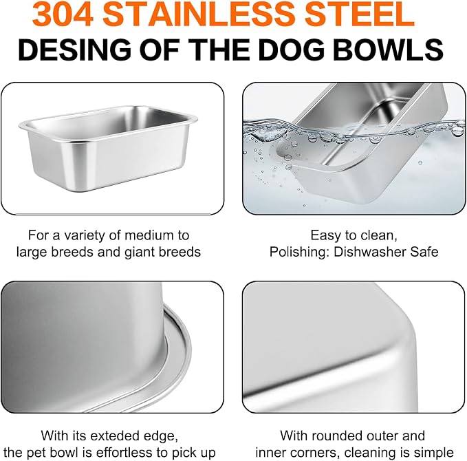 2.8 Gallon Elevated Large Dog Water Bowl, Automatic Dog Water Bowl Dispenser, 4 Adjustable Height Raised Dog Bowl Stand for Large Breed Relief Joint Pressure, Easy Clean for Indoor & Outdoor Uses - Image 8