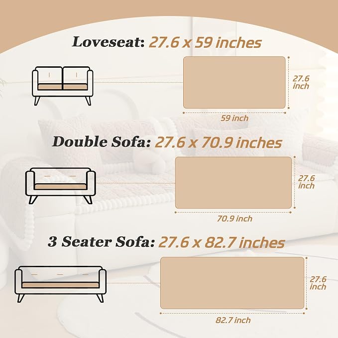 Plush Couch Cover for Dogs – Non Slip Pet Sofa Protector, Ultra Soft Washable Couch Cover for Pets, Anti-Slip Backing Furniture Protector for Cats & Dogs, Fits Standard & L-Shape Sofas (Only1PC ) - Image 7