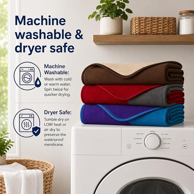 The Original Good-Time Purple/Blue Waterproof Blanket Jumbo 80x60 | 100% Leakproof for Messy Moments, Pets and Spills, Machine Wash & Dry - Image 9