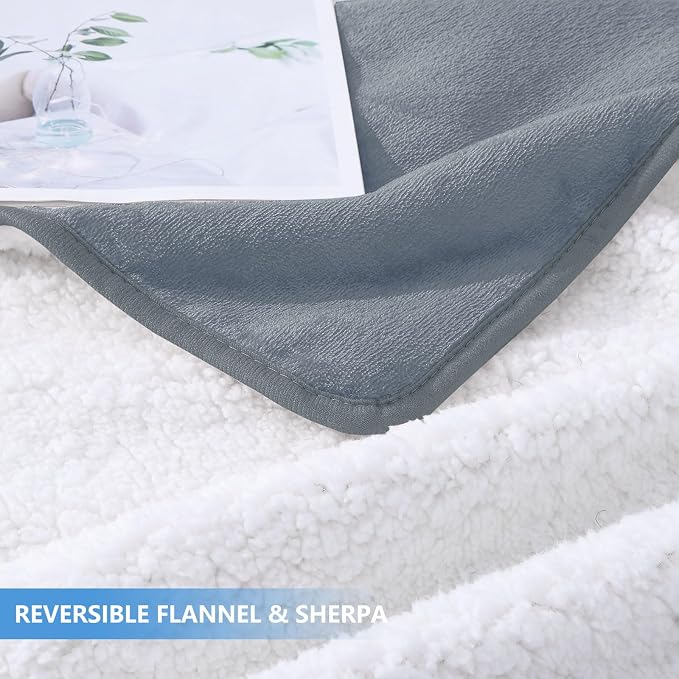 Smiry Waterproof Dog Bed Blanket, Leakproof Pet Throw Blanket for Bed Couch Sofa, Reversible Sherpa Fleece Furniture Protector Cover for Small Medium Large Dogs Cats (Grey, 32x40 inches) - Image 9