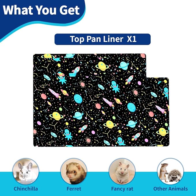 YKD Ferret Cage Liners for Ferret Nation & Critter Nation Cages | Waterproof Chinchilla Cage Accessories, Washable Bedding, for Ferrets, Chinchillas, Rats (Black, Top Pan Liner) - Image 6