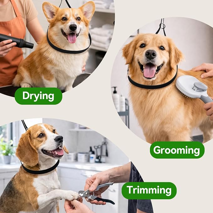 pickpiff Dog Grooming Table with Arm, 35.5" L×23.6" W x 30" H Foldable Heavy Duty Pet Grooming Station with Adjustable 33.5" Height Arm, Hammock & Nooses, Tray, Non-Slip Waterproof Tabletop - Image 9