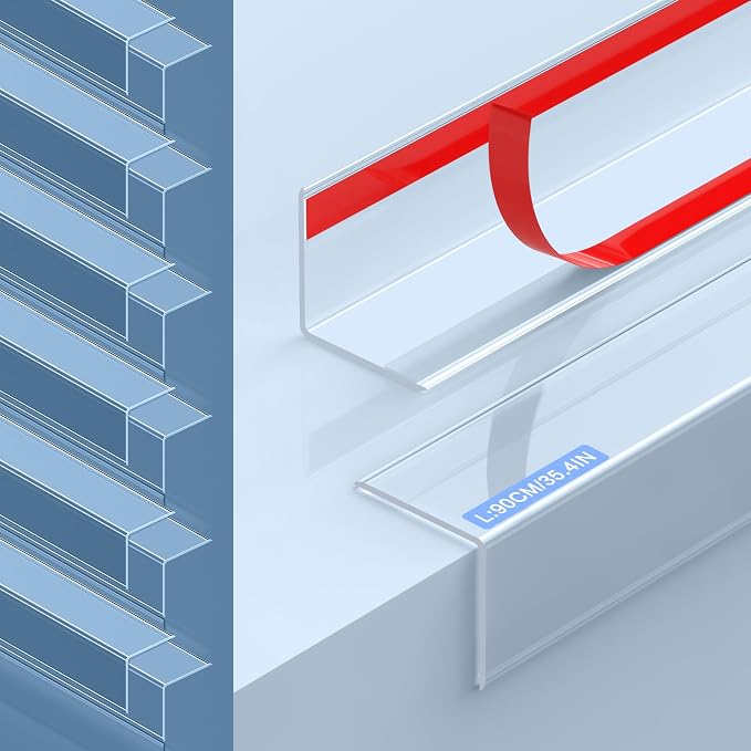 12PCS Clear Self-Adhesive Wall Corner Protectors,Corner Guards & Edge Protector for Wall Door Frame Cabinet Baseboard & Door, Table, Stair (35.4" X 1.18") - Image 9
