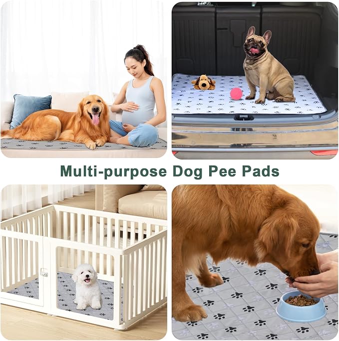 JERIA 2 Pack 72"x 72" Waterproof Non Slip Wee pad,Reusable Washable Pee Pads for Dogs,Absorbent and Leakproof Training Mats for Potty, Bed, Sofa, Potty Training - Image 6