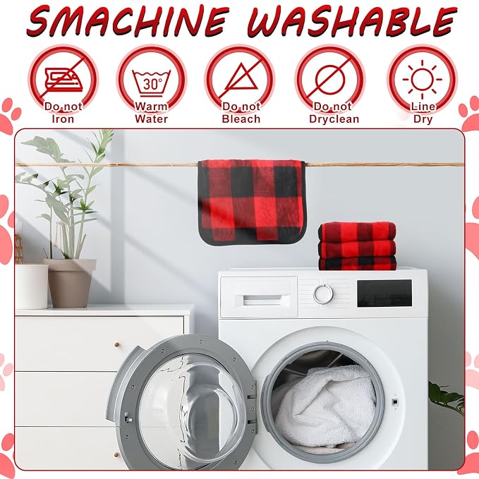 Reginary 4 Pcs Waterproof Guinea Pig Blankets Washable Small Animal Fleece Bedding Absorbent Guinea Pig Cage Liners Reusable Training Pee Pad Pet Sleep Mat for Hamster(Plaid,12 x 12 Inch) - Image 6