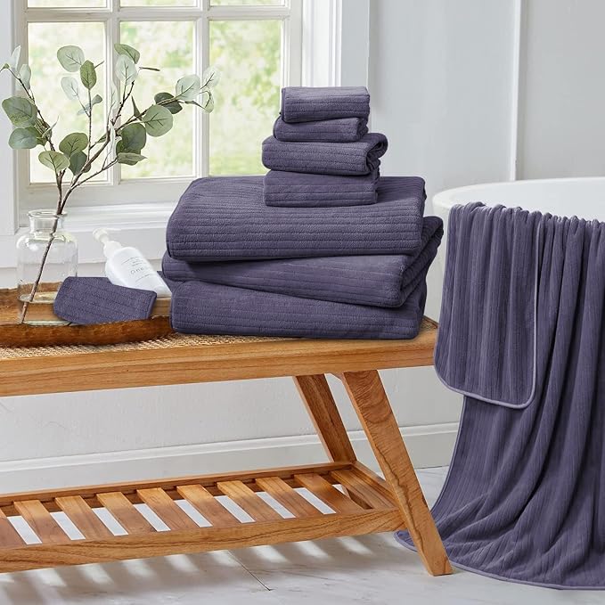 Extra Large Bath Sheet Set of 4,Ultra Soft Fluffy Towel,35”x 70”Oversized Bath Towel Set,Premium Microfiber Bathroom Towel Set Highly Absorbent Quick Dry Shower Towel for Bathroom,Hotel,Spa (Purple) - Image 8