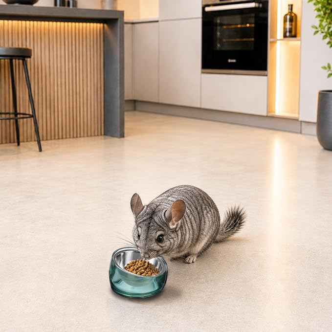 Felli Oblik 15° Tilted Small Animal Bowls for Pet Food & Water 6 oz Stainless Steel Dish Removable, Slanted Metal Plate Feeder for Kitten Puppy Rabbit Bunny Guinchilla Pig (0.75 Cups, Classic) - Image 9