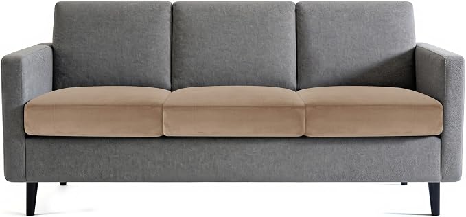 Hokway Velvet Couch Cushion Covers Water Resistant Seat Covers Stretch Sofa Cushion Protector(Small-3PC, Camel) - Image 9