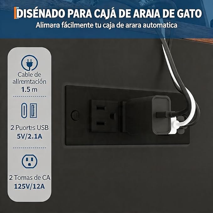 Garvee Large Cat Robot 4 Enclosure Furniture, Cat Litterbox Robot Cabinet with Power Outlet 5 ft Power Cord, Dog Proof Shelf, for Most Self-Cleaning Litter Boxes Black - Image 7