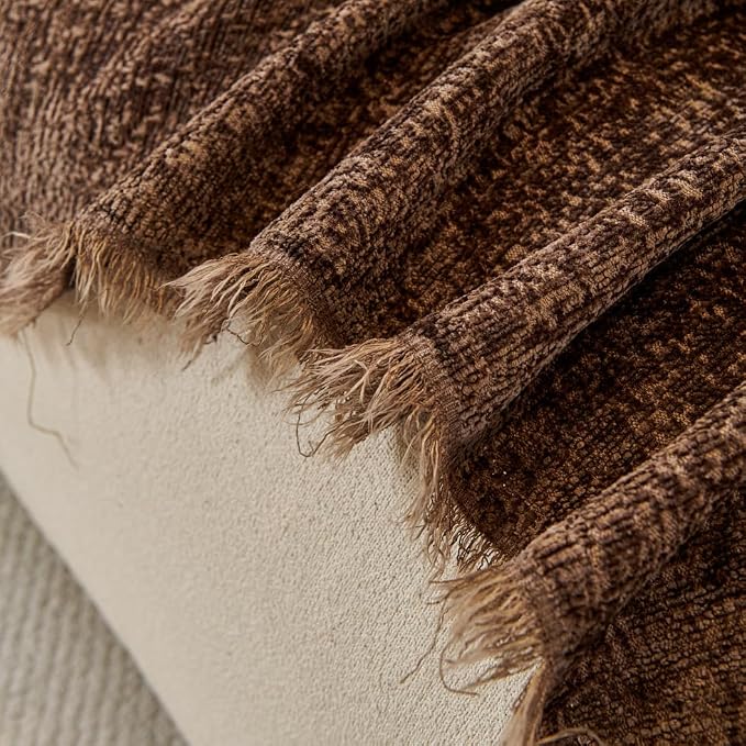 Large Brown Couch Cover for Dog Scratch Non Slip Chenille Sofa Cover | Solid Wear Resistant Furniture Protector for Home Decor, Suitable for Chairs, Loveseat, L-Shaped Sofas, Tassels Design - Image 8