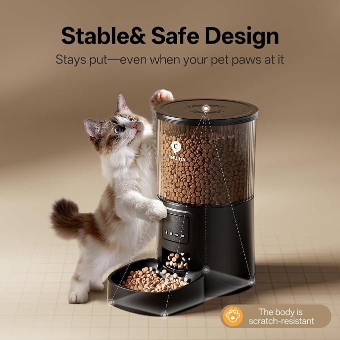 PETULTRA Automatic Cat Feeder WiFi- 5Ghz Cat Food Dispenser with APP Remote Control- Auto Pet Feeder for Small Dog Indoor- Easy to Set Up and Clean- Dual Power with Desiccant Bag Keep Fresh - Image 8