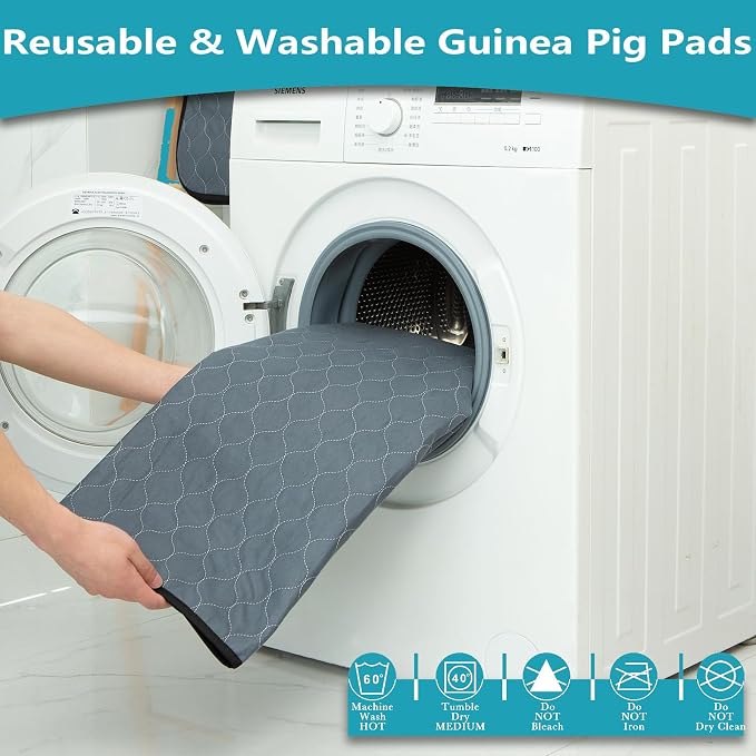 Bunlitent Washable Guinea Pig Cage Liner, 24x47 (3 Pack), for Small Animals | Waterproof, Reusable, Anti Slip, Guinea Pig Bedding Fast and Super Absorbent Pee Pad for Midwest Cage Area, Grey - Image 7