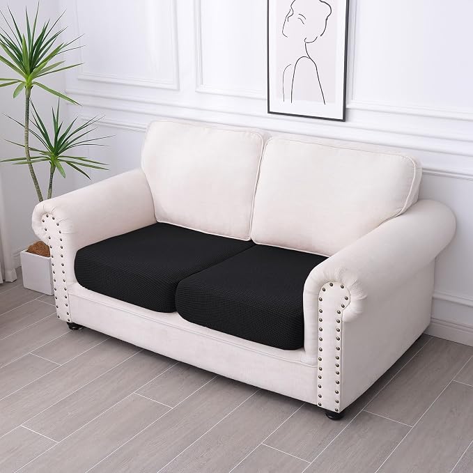 hyha Waterproof Couch Cushion Covers for Pets, Non Slip Sofa Seat Cover | Stretch Jacquard Fabric, Elastic Bottom, Non Slip Fit, Waterproof Protection, Pet Hair Protection (2 Pieces) - Image 7