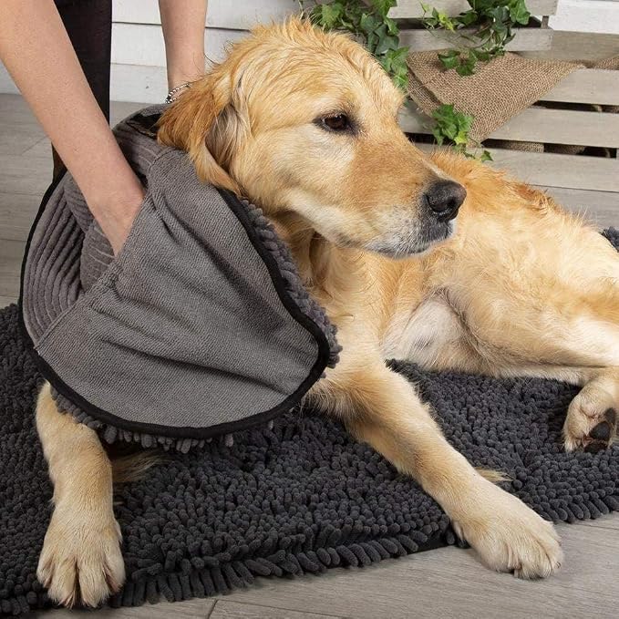 1 Super Absorbent Grey Microfiber Dog Cat Pet Noodle Towel Quick Drying - Image 5