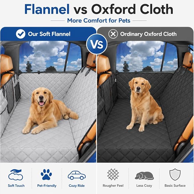 IJVAE Hard Bottom Car Seat Cover for Dog,Grey for Full Size SUV - Image 7