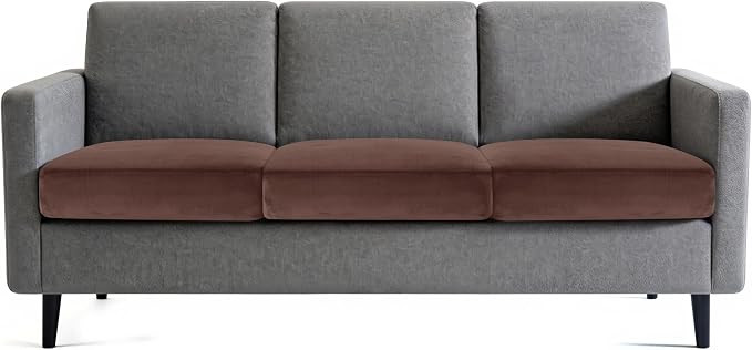 Hokway Velvet Couch Cushion Covers Water Resistant Seat Covers Stretch Sofa Cushion Protector(Small-3PC, Brown) - Image 9