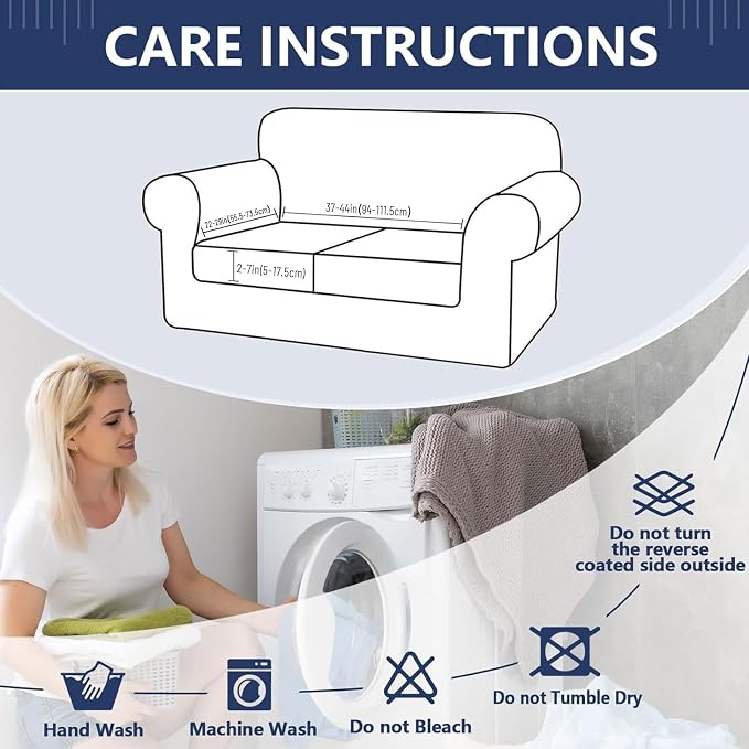 hyha Waterproof Couch Cushion Covers, Anti Slip Sofa Slipcovers for Pets | Waterproof Protection, Thick Jacquard Fabric, Wear Resistant, Anti Slip, Pet Protection (1 Piece for Medium) - Image 6