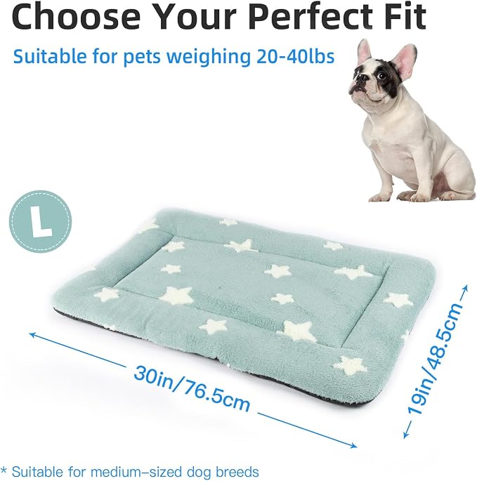 Mora Pets Dog Crate Pad Kennel Dog Bed Mat for Medium Dogs Washable Cute Star Pet Bed for Cage Ultra Soft Flat Puppy Cat Kitten Cushion for Sleeping Anti-Slip Blue 30 x 19 - Image 6