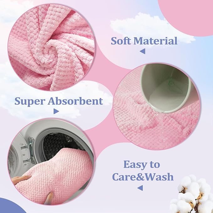 Peryiter 32 Pcs Towels and Washcloths Sets Towel Set of 8, 8 Bath Sheets 8 Washcloth 16 Hand Towels Coral Velvet Microfiber Towel, Soft Absorbent Quick Drying for Beach Pool Bathroom Hotel Spa Shower - Image 6