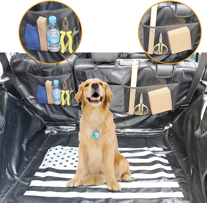 Dog Trunk Liner for Jeep, Heavy Duty Waterproof Oxford Cargo Protector for 2007-2026 Wrangler JK JL 4-Door, Nonslip Washable Pet Seat Cover & Anti-Scratch Liner (US Flag) - Image 6