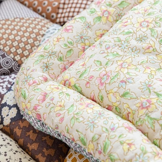 vctops Bohemian Patchwork Cotton Quilted Sofa Couch Cover Floral Pattern Sectional Couch Cover for Living Room Non Slip Soft Floor Mat Chair Seat Cushion(Pattern C,24"x71") - Image 4