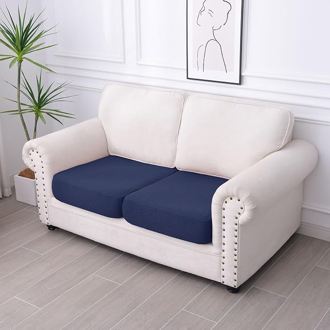 hyha Waterproof Couch Cushion Covers for Pets, Non Slip Sofa Seat Cover | Stretch Jacquard Fabric, Elastic Bottom, Non Slip Fit, Waterproof Protection, Pet Hair Protection (2 Pieces) - Image 7