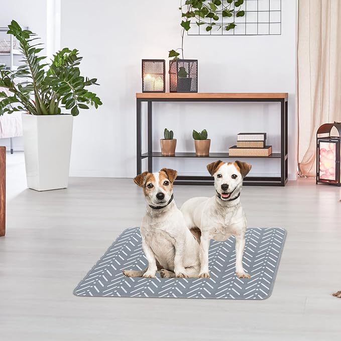 PUPTECK Washable Pee Pads for Dogs Dog Training Pads 2 Pack Grey 36x41 in | Reusable Puppy Potty Training Pads Whelping Mat Pet Food Feeding Mat Leakproof Fast Absorption Non-Slip for Couch, Crate - Image 8