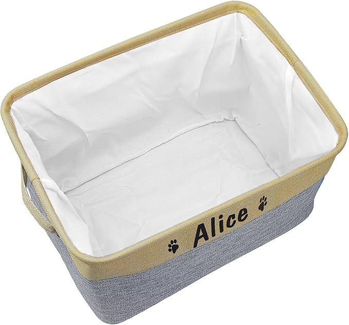 PET ARTIST Collapsible Dog Toy Storage Basket Bin with Personalized Pet's Name - Rectangular Storage Box Chest Organizer for Toys, Clothing, Apparel & Accessories - Image 8
