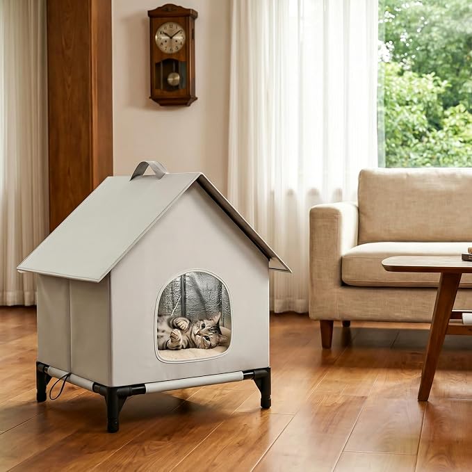 Large Cat House for Outside&Indoor,Easy to Put Together, Selfwarming Cat Shelter for Winter,Insulated and Weatherproof,Large Cave Bed for Garden(22 x 22 x 26 inch,XL,Normal) - Image 7