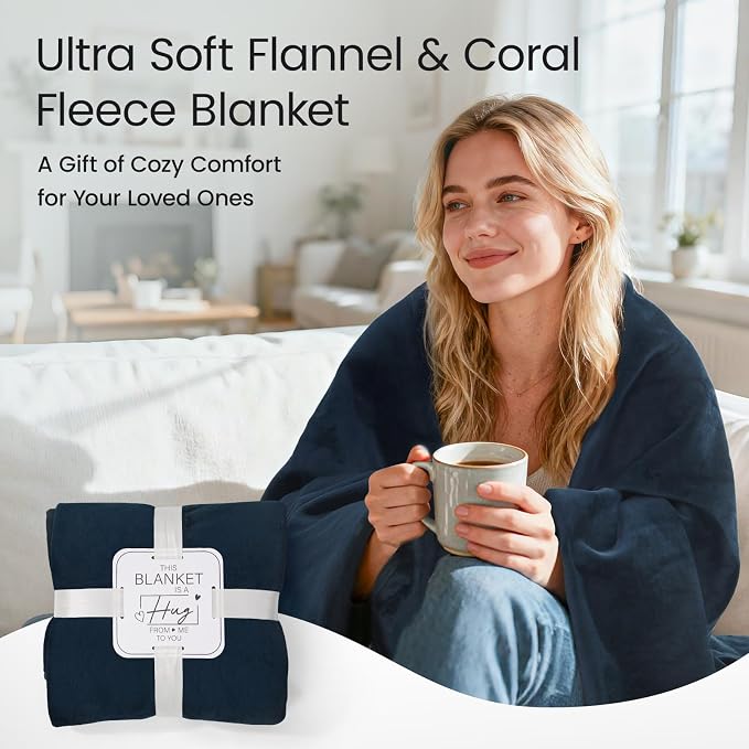 LOOBANI Waterproof Blanket for King Size Bed, Reversible Leakproof 85"x108" | Blue, Soft Flannel & Coral Fleece, Bed Blanket Water Resistant for Couch Sofa Cover, Movie Nights, Camping, Pet-Friendly - Image 8