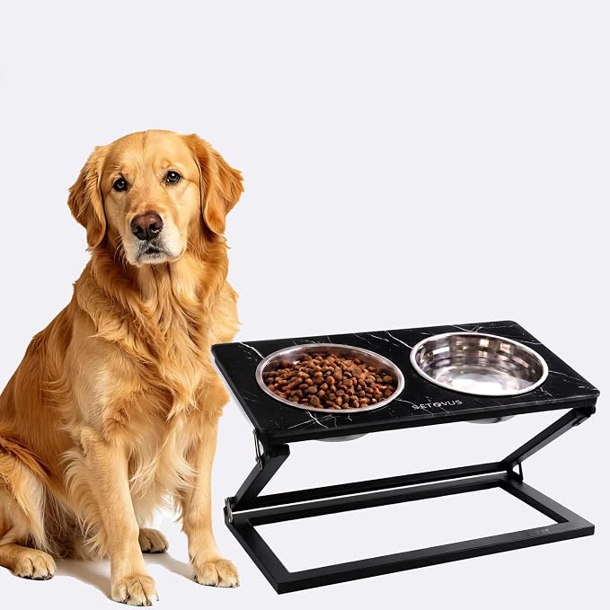 Elevated Dog Bowl, Adjustable Height and Tilt Angle Dog Bowl Stand | Precisely Adjust Height And Tilt Angle, Easy To Clean, Equipped With 2 Stainless Steel Food Bowls, Sturdy And Durable. - Image 8