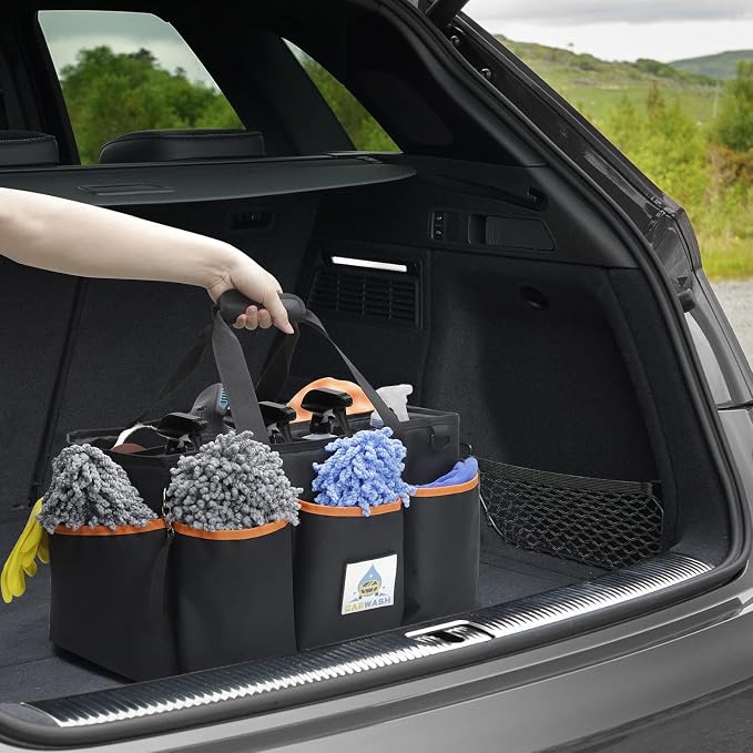 WDG 2PCS Detailing Bag Cleaning Caddy Organizer with Handle & Polisher Tote Large Car Care Storage/Carry Bag for Car Cleaning Supplies & Housekeeper Cleaner-Large - Image 8