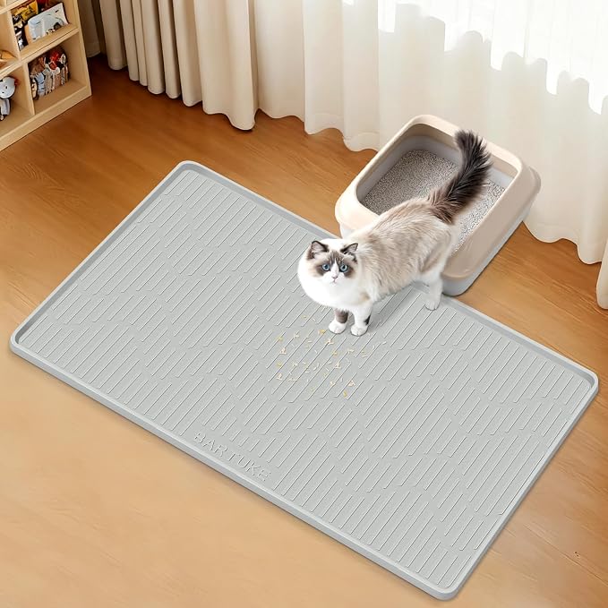 Silicone Cat Litter Box Mat 54"x 27.5" Extra Large Cat Rubber Mat | Cat Mat for Litter Box, Non-Slip, Waterproof Cat Litter Trapping Mat with Raised Edge, Kitty Litter Mat for Floor, Easy Clean - Image 7