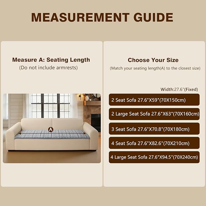 OHSIO Couch Cover for Pets Plush, Non Slip Cozy Sofa Cover Pet Friendly, Soft Thick Fuzzy Sofa Slipcovers for 3 Cushions Washable Couch Sofa Funiture Protector(Light Grey,27.6'' x 59'') - Image 9