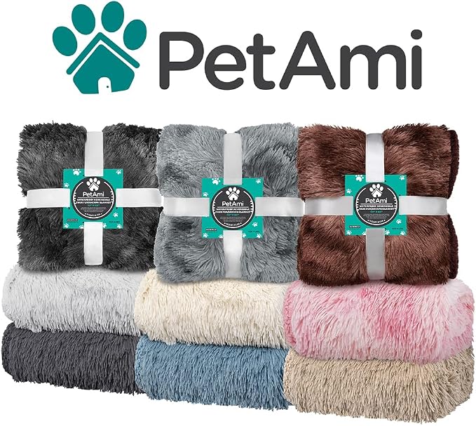 PetAmi Waterproof Dog Blanket for Couch, Bed & Furniture,Reversible Sherpa & Faux Fur Pet Blanket, Leakproof Blanket for Puppy Cat, Washable Soft Calming Pet Couch Protector (29x40, Gray) - Image 9