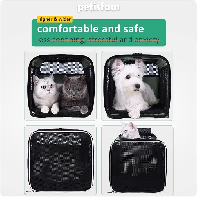 Easy Load Pet Carrier for Large, Medium Cats, 2 Cats and Small Dogs with Comfy Bed. Easy to Get Cat in, Escape Proof, Easy Storage, Washable, Safe and Comfortable for Vet Visit and Car Ride - Image 9