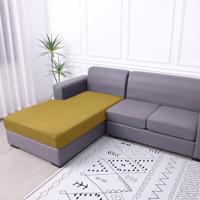 hyha Waterproof Sectional Couch Covers, Non Slip Sofa Cushion Covers | L Shape Sectional Fit, Stretch Jacquard Fabric, Elastic Bottom, Waterproof Protection (1 Piece for Chaise) - Image 8