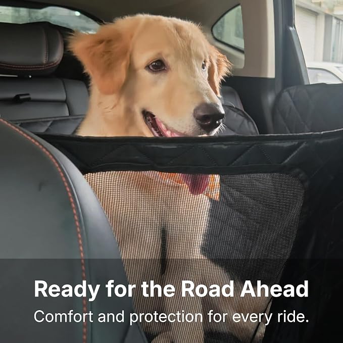 Waterproof Dog Car Hammock for Back Seat with Door Protection, Black | Odorless Material, Soft-Padded, Fits for SUVs & Sedans - Image 9