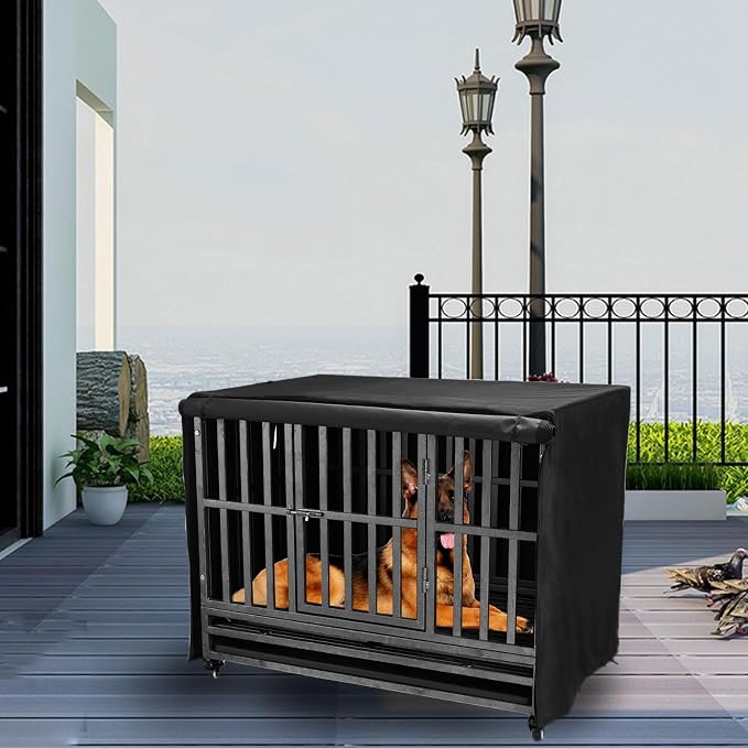 42 inch Heavy Duty Dog Crate Cover Durable 600D Oxford Fabric | Dog Kennel Cover Soundproof Waterproof Sunshade Fit For Wire Dog Cage Covers With Breathable Side Window( Only Covers) - Image 7