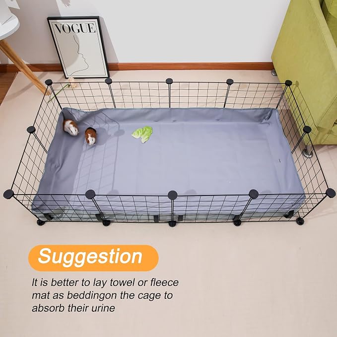 DZWLKJ Guinea Pig Cage Liner Tarp Bottom Waterproof and Washable Base Also for Rabbits, Bunny, Chinchesillas, Hedgehog, Ferrets and Other Small Animals(36x60 inches) - Image 5