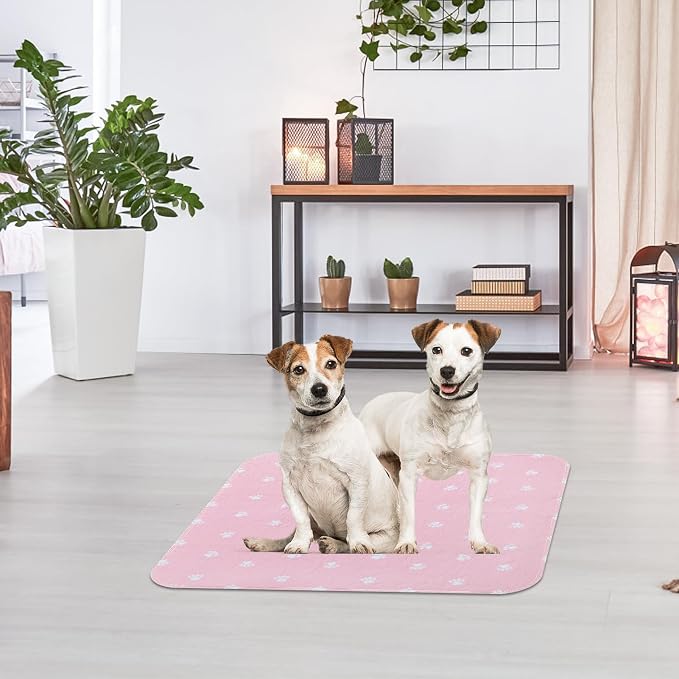 PUPTECK Washable Pee Pads for Dogs Dog Training Pads 2 Pack Pink 36x41 in | Reusable Puppy Potty Training Pads Whelping Mat Pet Food Feeding Mat Leakproof Fast Absorption Non-Slip for Couch, Crate - Image 9