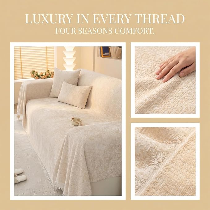 Couch Covers for Dogs, Washable Sofa Protector 71"x134", Beige | Anti-scratch couch protector from cat claws,durable pet slipcover,skin-friendly,cozy breathable sofa covers washable,71x134 - Image 7